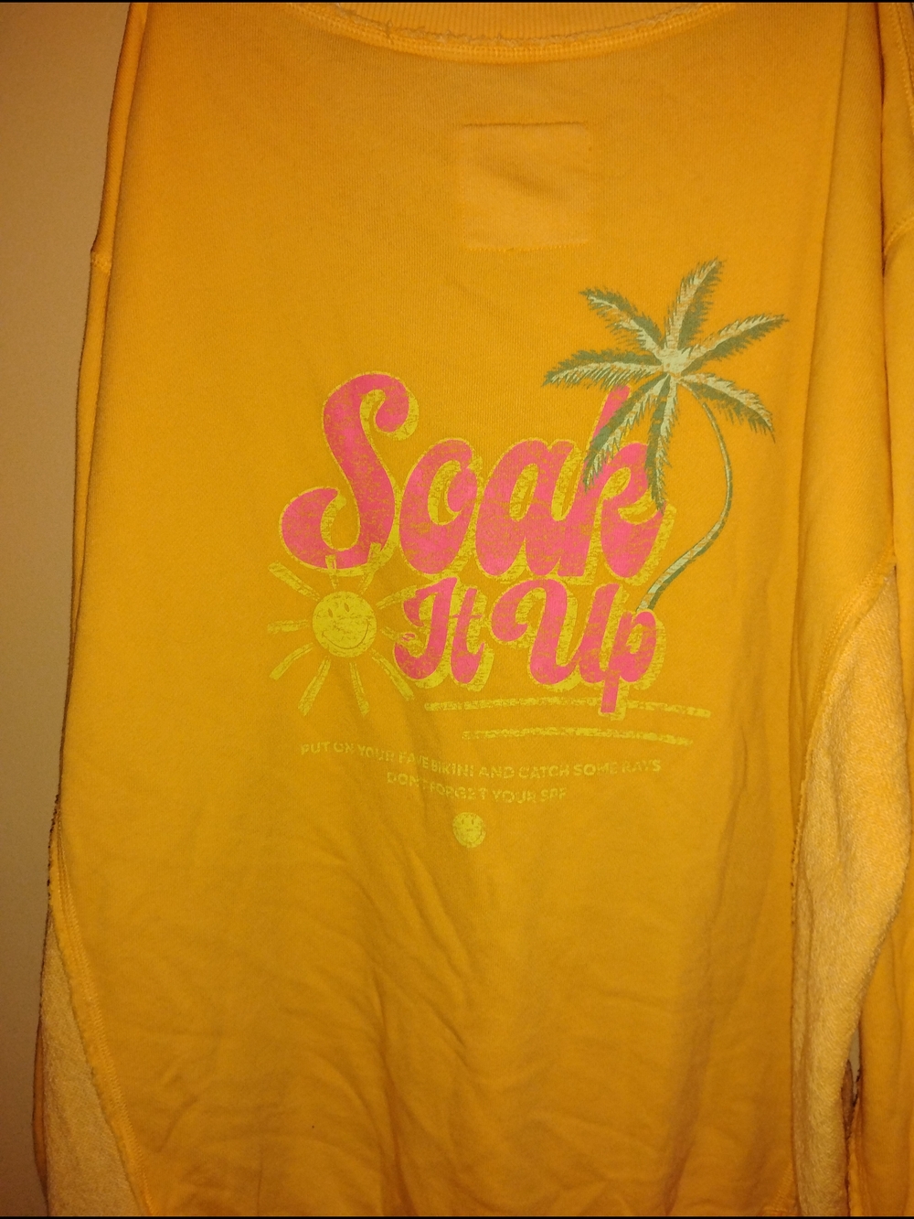 aerie Yellow V-Neck Sweatshirt